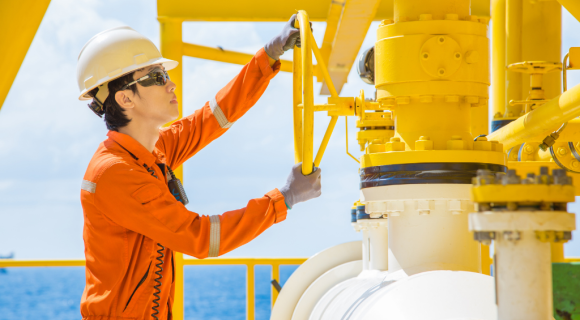 Offshore worker in oil and gas industry