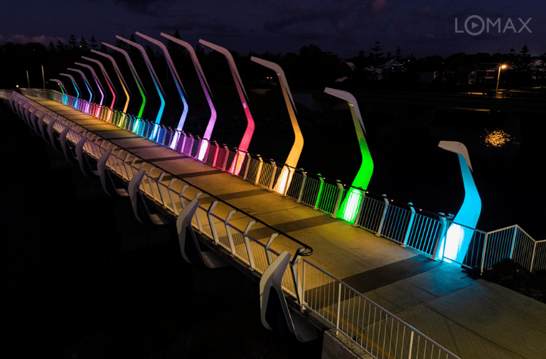 City of Bunbury footbridge decorative lighting with OASIS